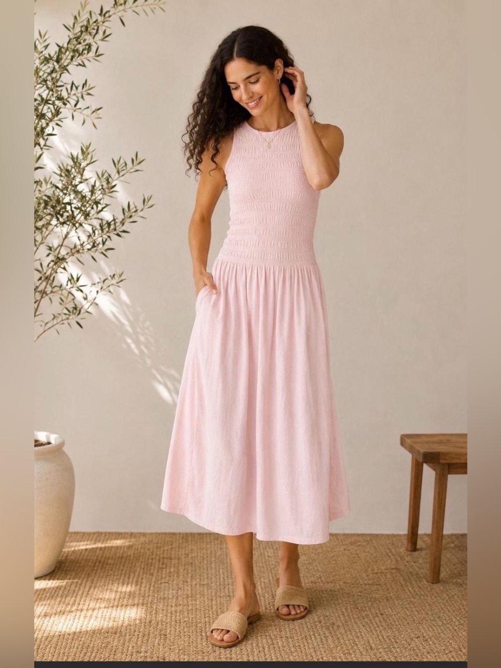 Universal Threads Pink Drop-waist Dress size S with pockets